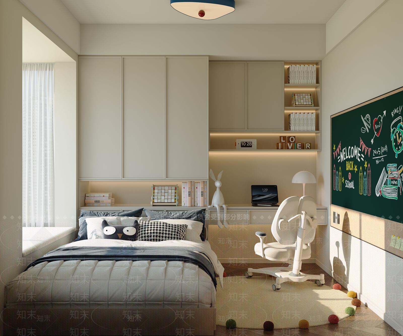 现代通用儿童房3D模型下载【ID:1204405848】