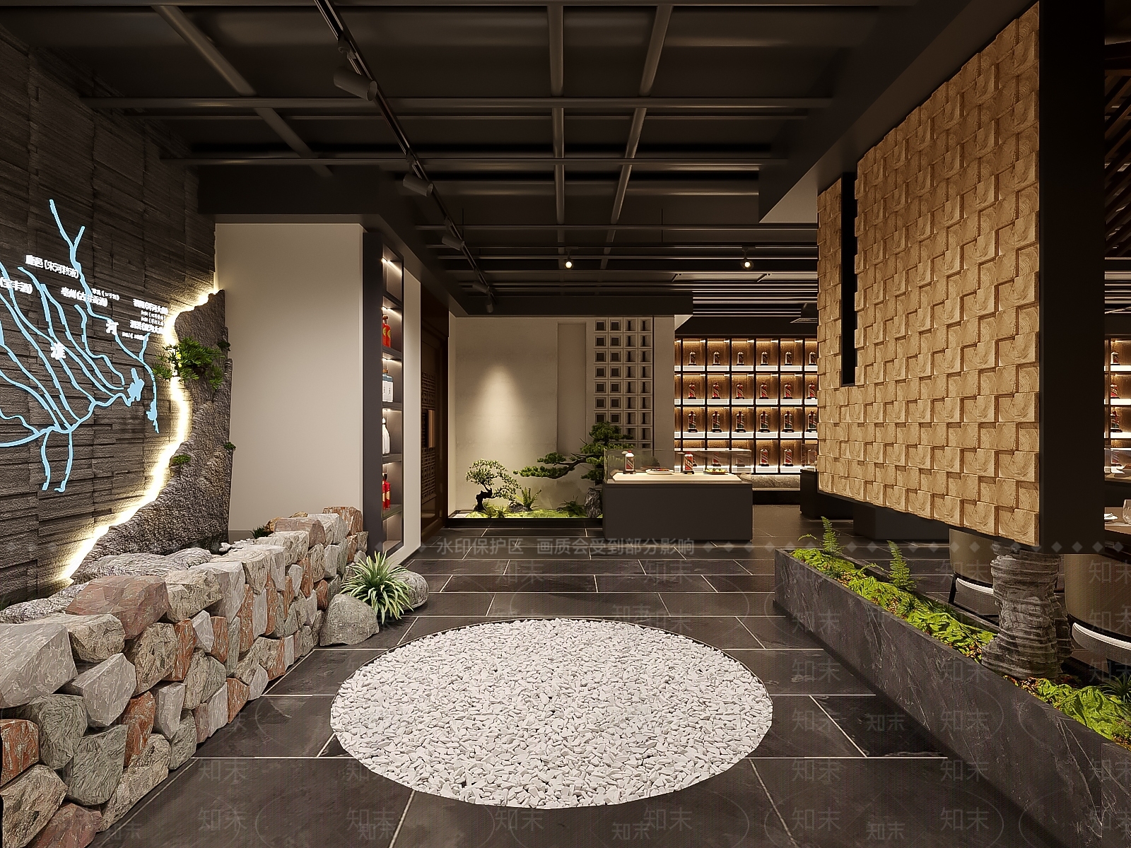 新中式中式中餐厅3D模型下载【ID:1204406226】