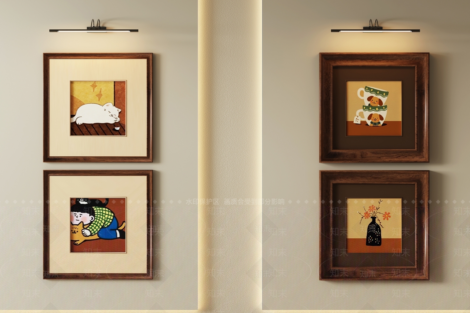 中古法式抽象挂画3D模型下载【ID:1204411197】