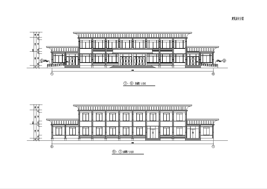 3套现代独栋餐厅建筑设计方案CADcad施工图下载【ID:164866146】