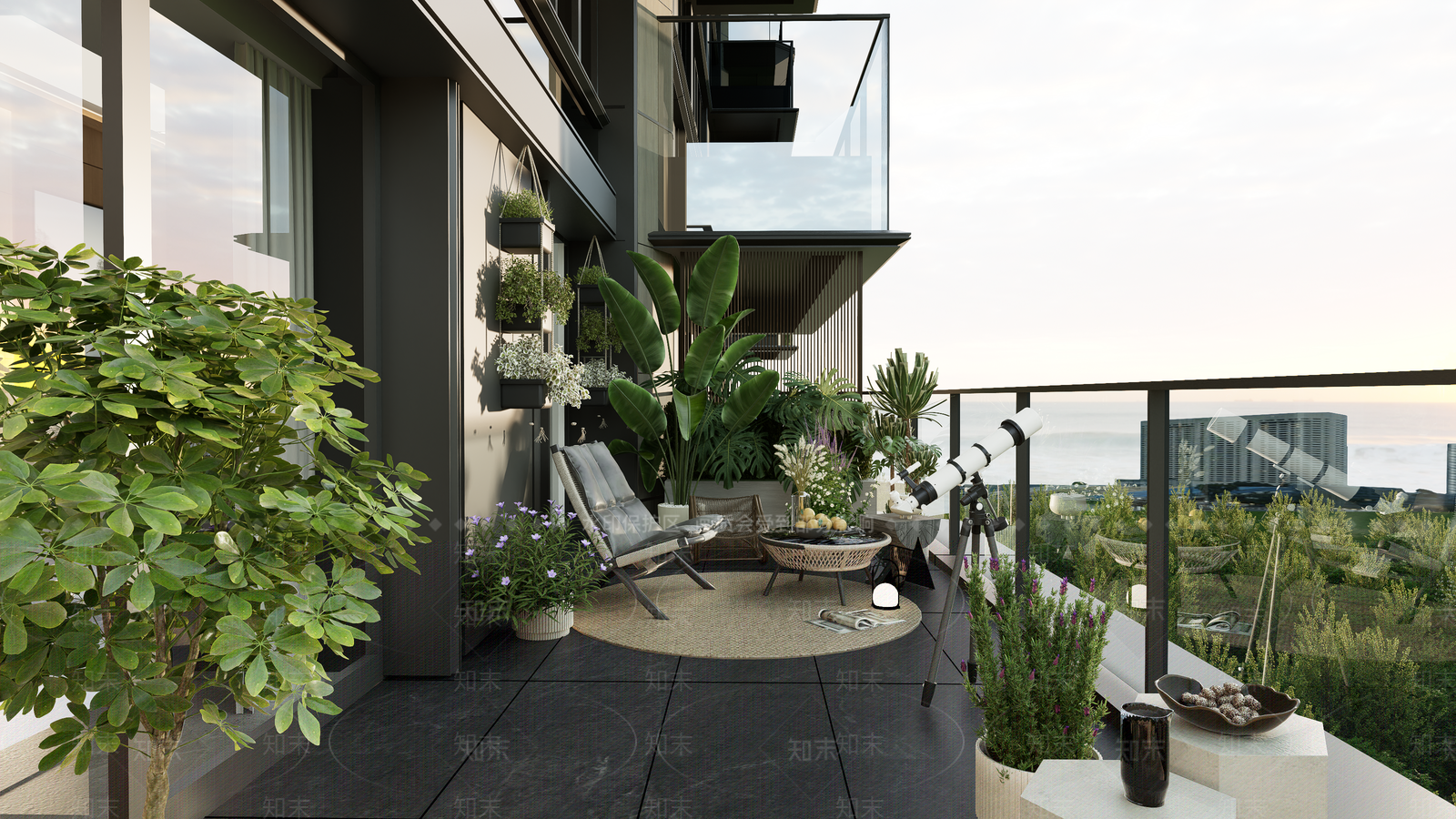 现代屋顶花园SU模型下载【ID:1204411736】