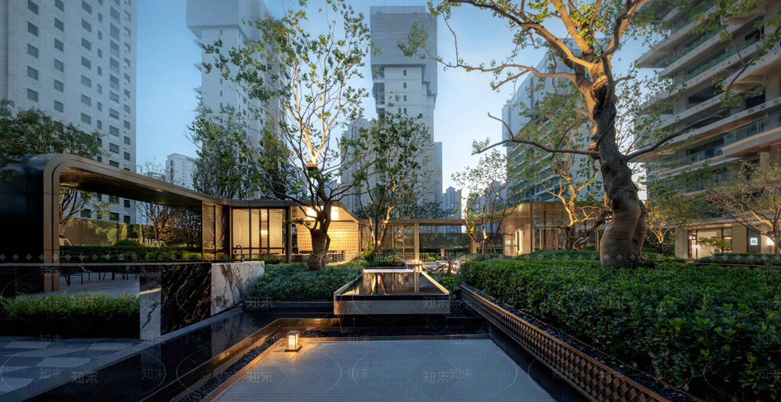 轻奢小区景观SU模型草图
