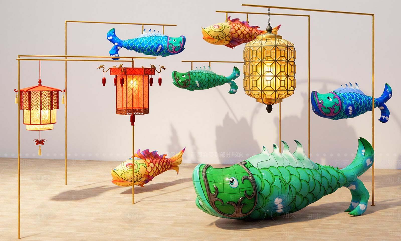 新中式中式灯笼SU模型下载【ID:1204486768】