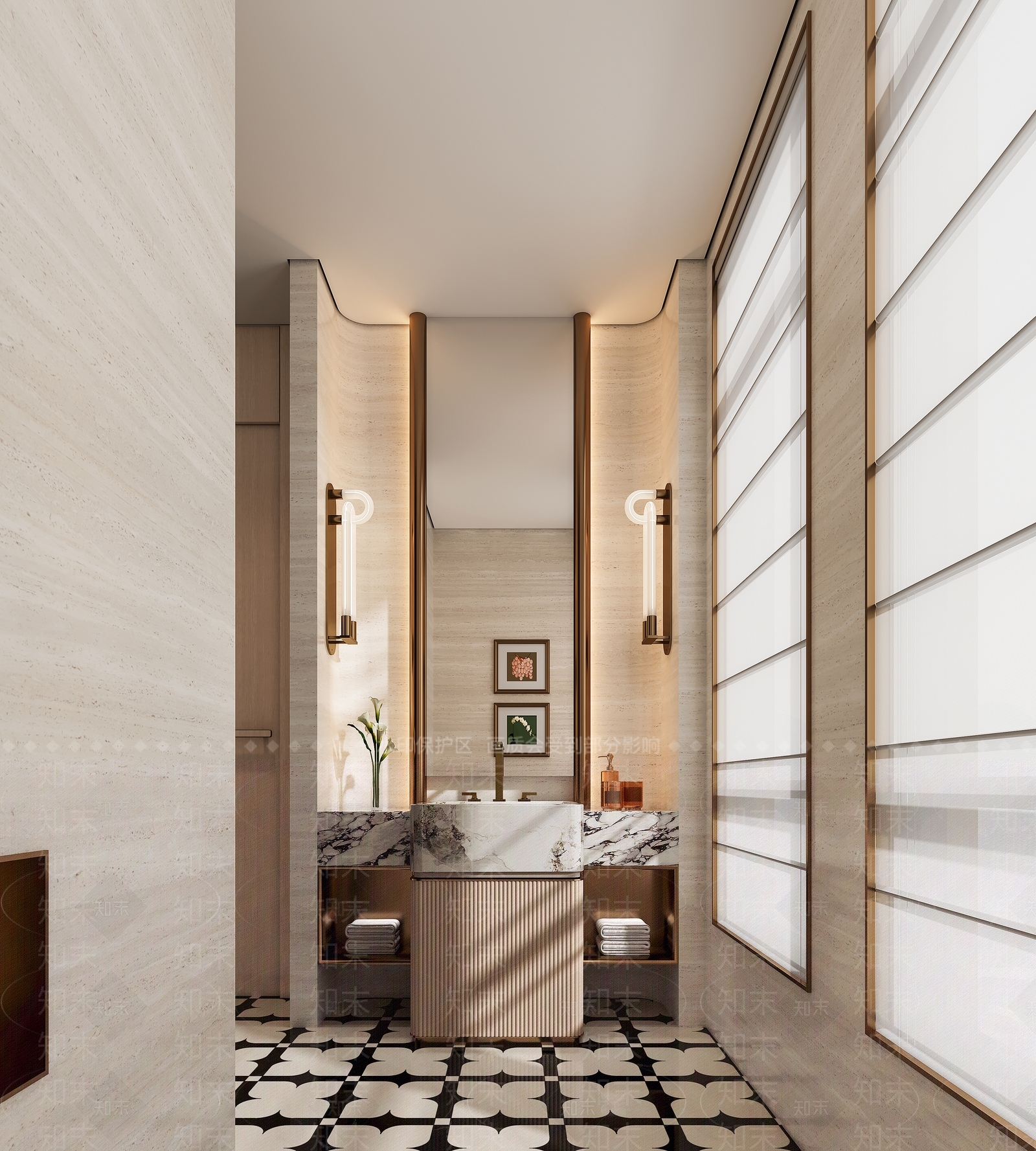 现代轻奢卫生间3D模型下载【ID:1204420786】