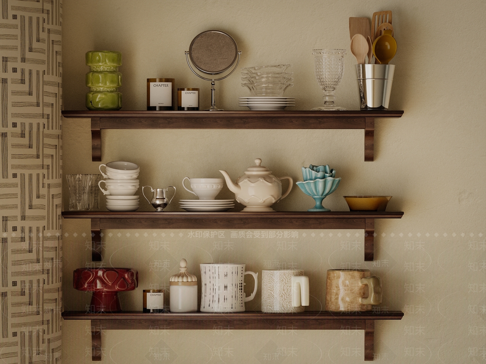 现代中古摆件组合3D模型下载【ID:1204422237】