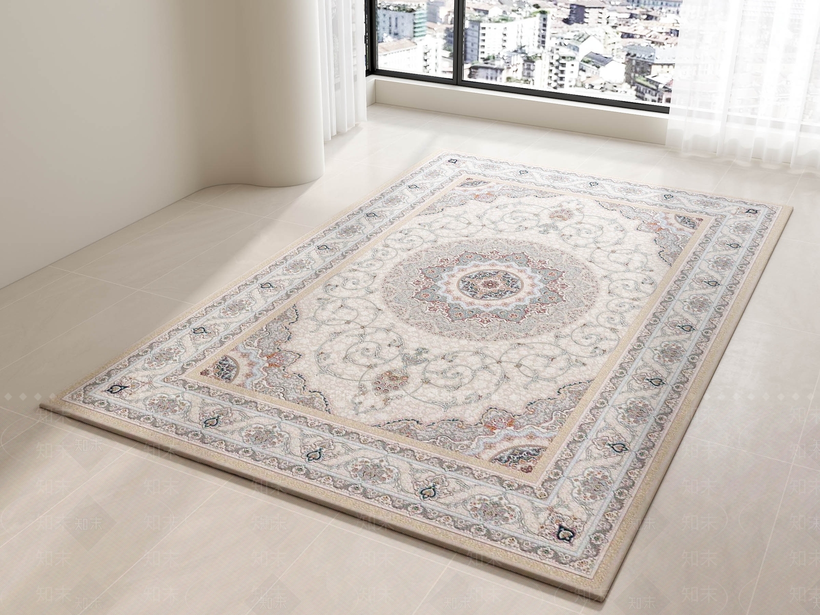 法式美式地毯3D模型下载【ID:1204422901】