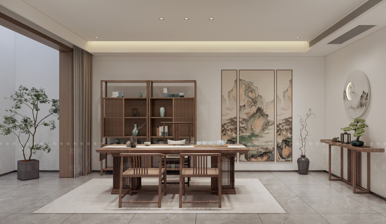 中式新中式茶室SU模型下载【ID:1204425071】