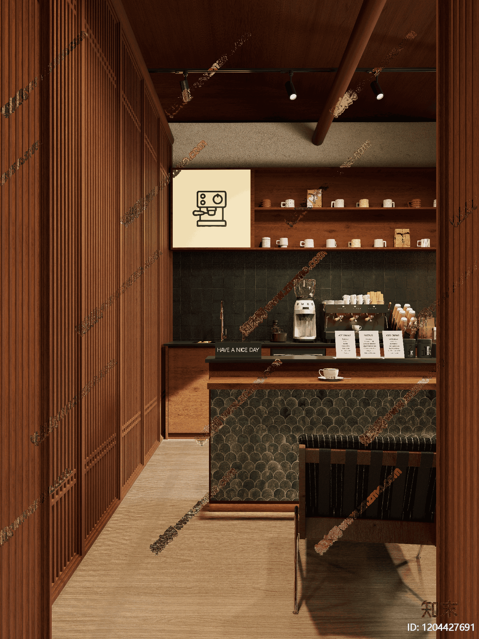 中式茶餐厅SU模型下载【ID:1204427691】