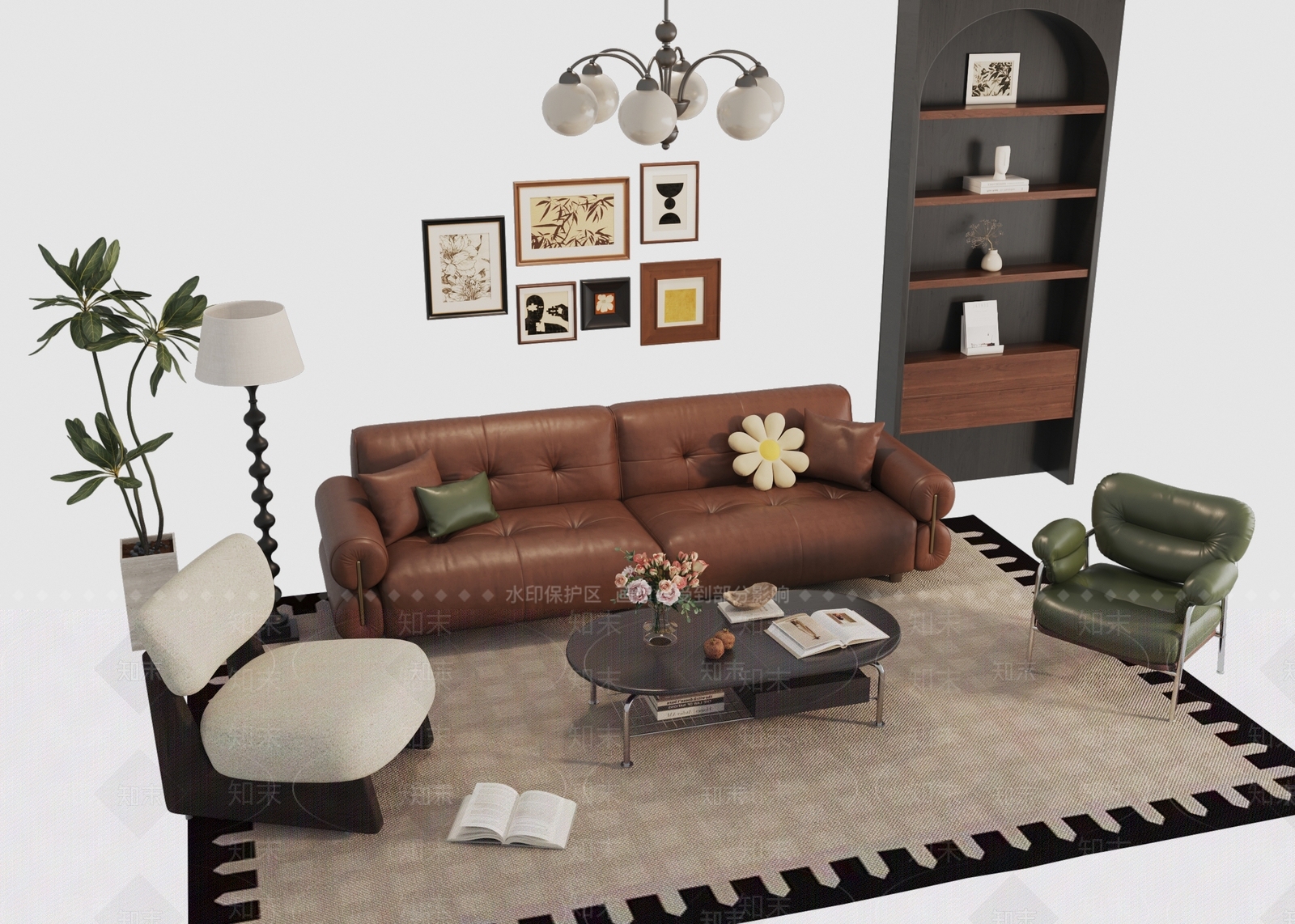 法式复古多人沙发3D模型下载【ID:1204429692】