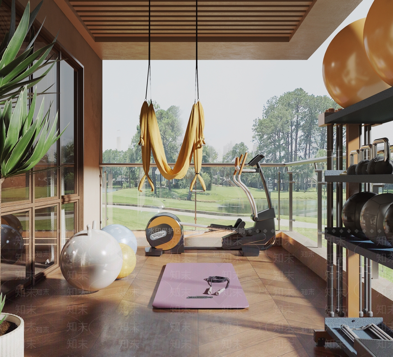 现代复古健身房3D模型下载【ID:1204430888】