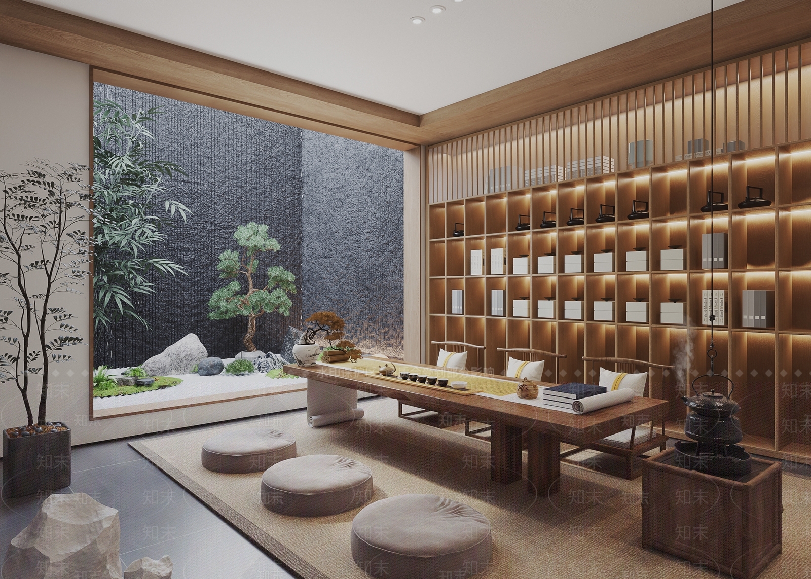 新中式禅意茶室3D模型下载【ID:1204431660】