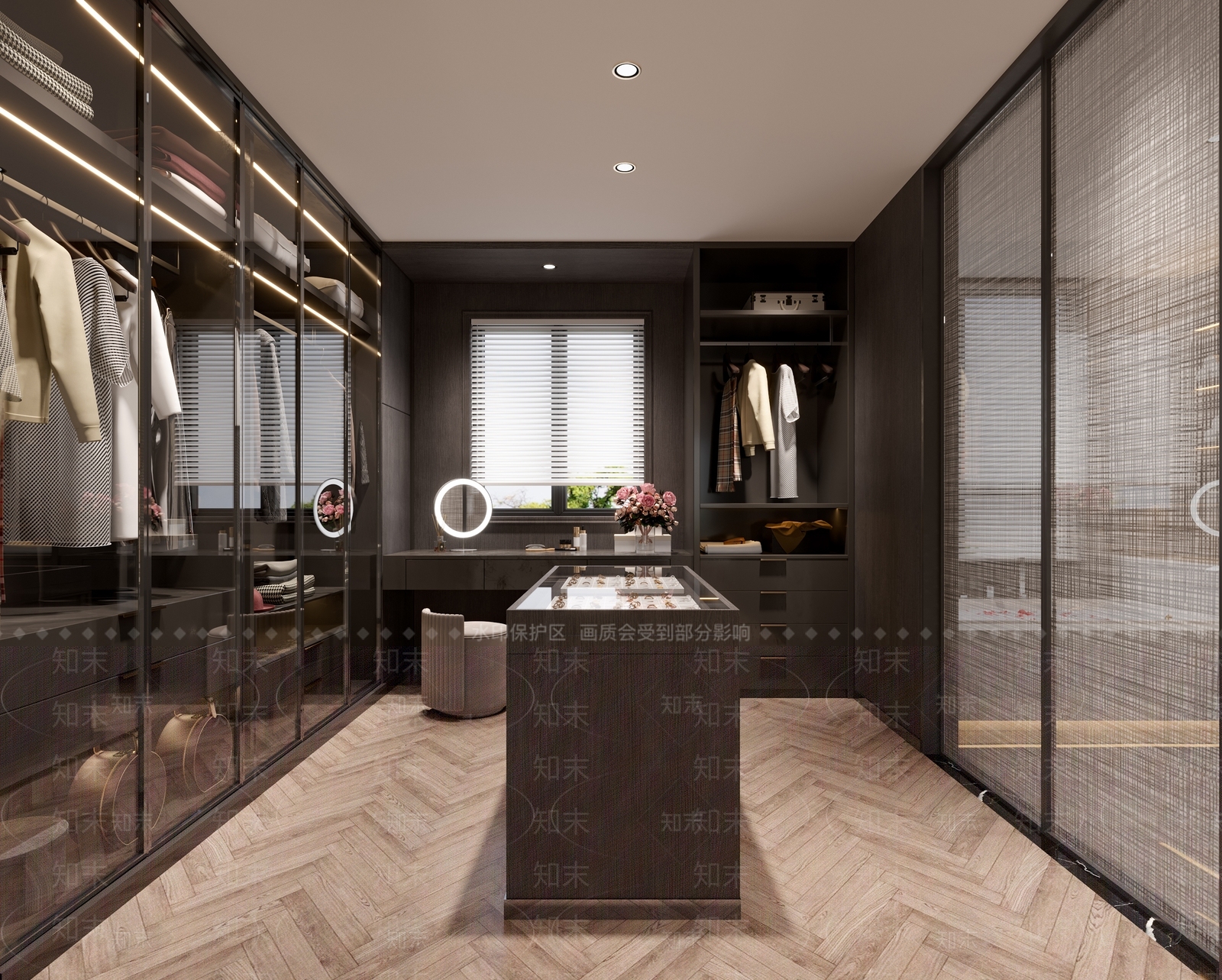 现代极简衣帽间3D模型下载【ID:1204434546】