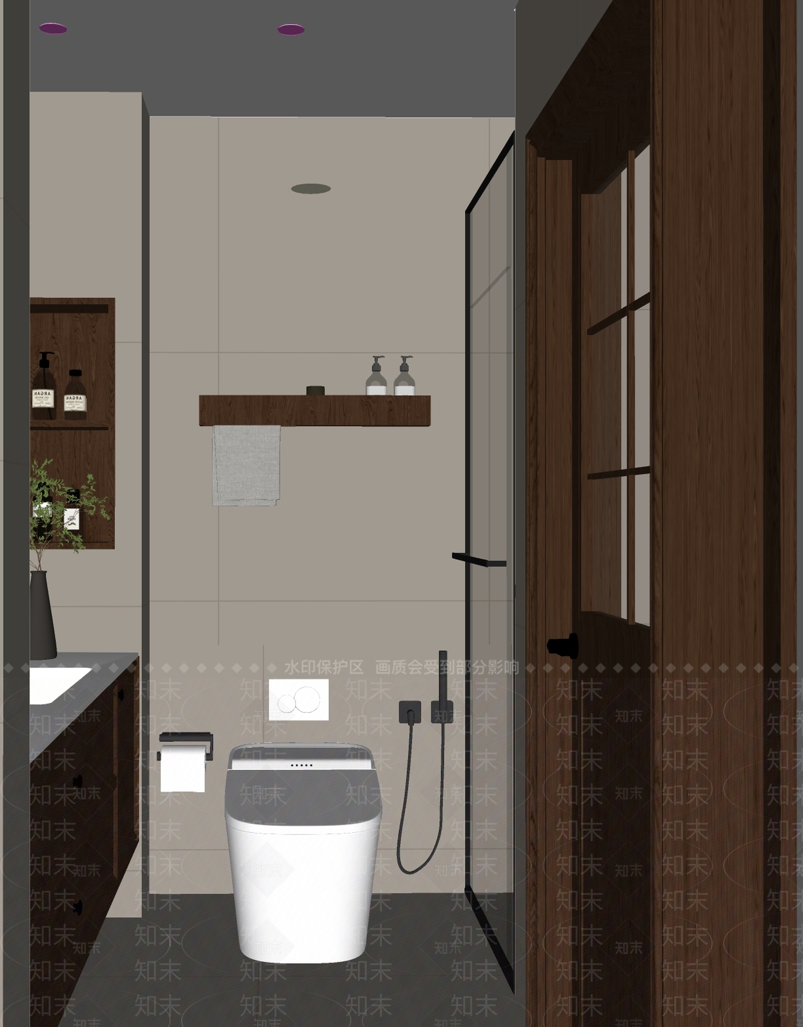 现代复古卫生间SU模型下载【ID:1204434708】