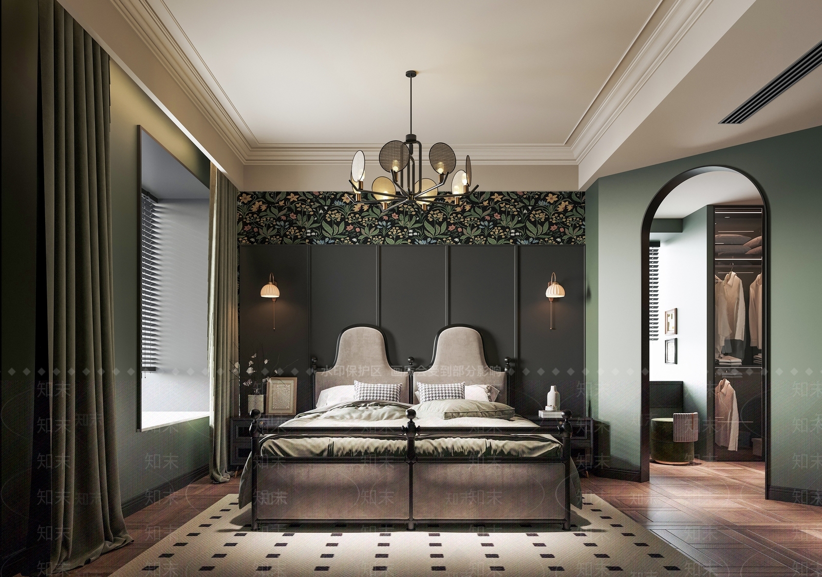 法式家居卧室3D模型下载【ID:1204435644】