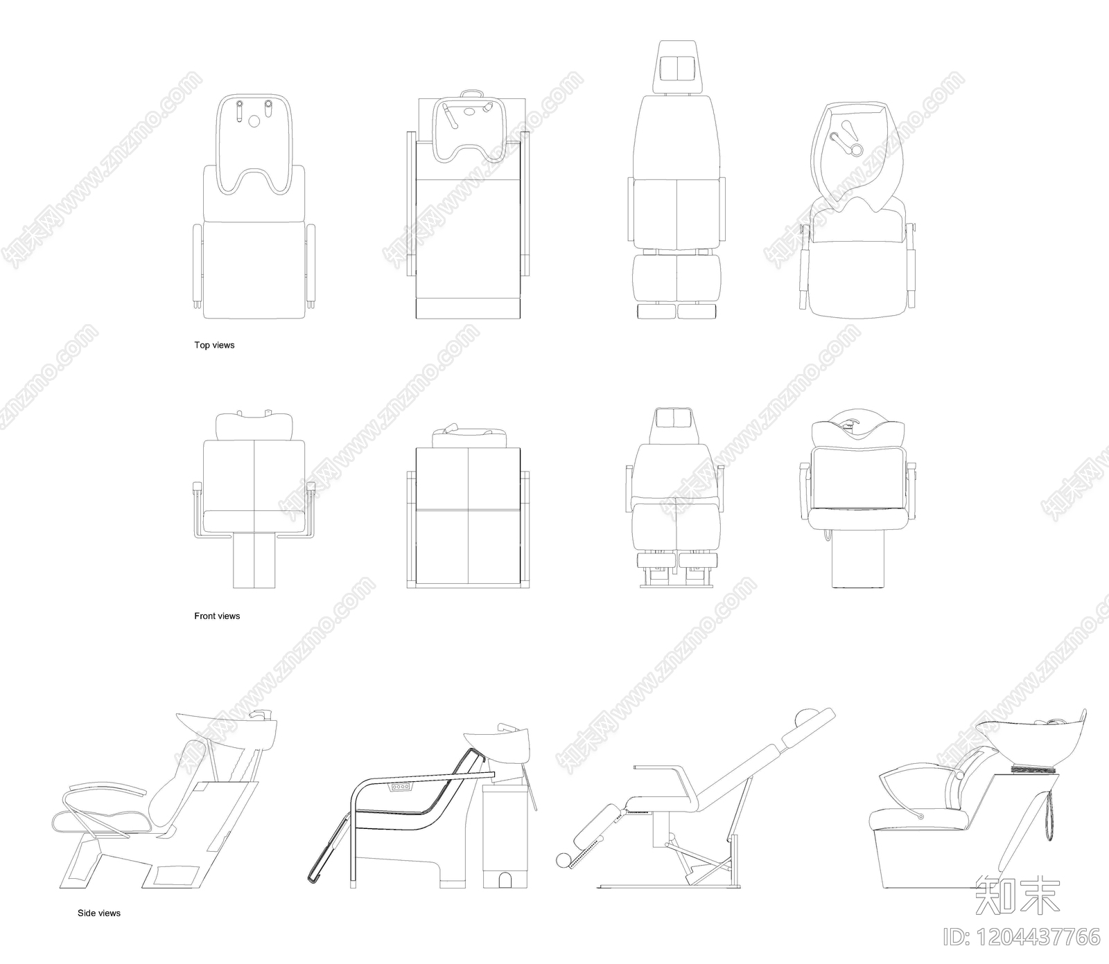 现代桌椅施工图下载【ID:1204437766】