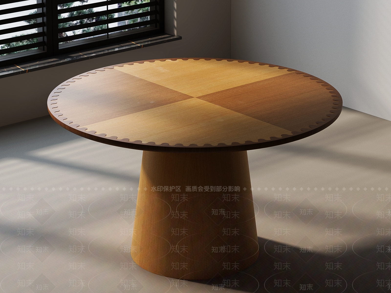 现代复古餐桌3D模型下载【ID:1204444797】