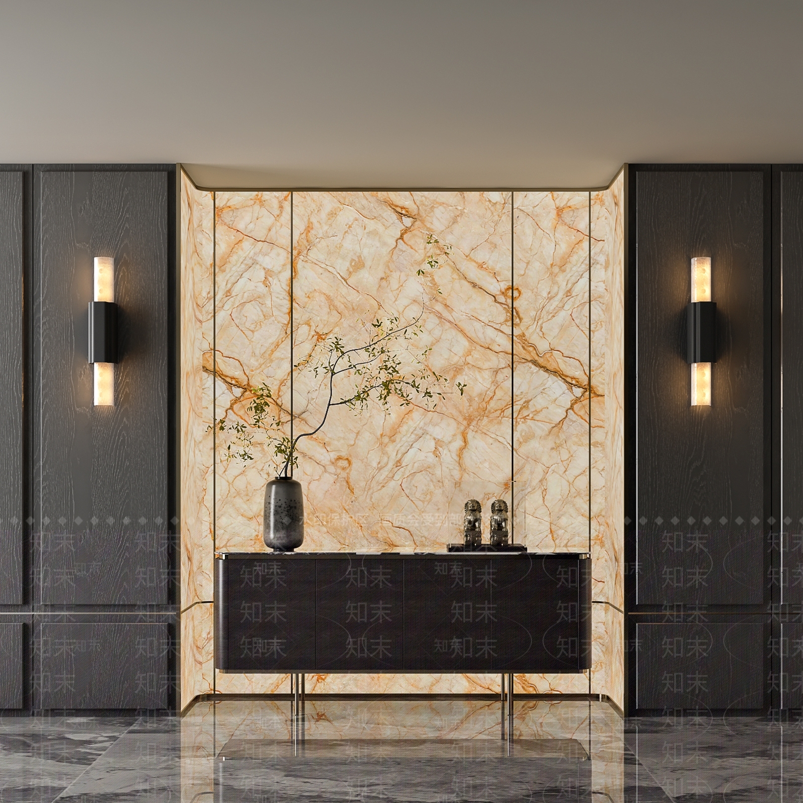 现代轻奢玄关柜3D模型下载【ID:1204447562】