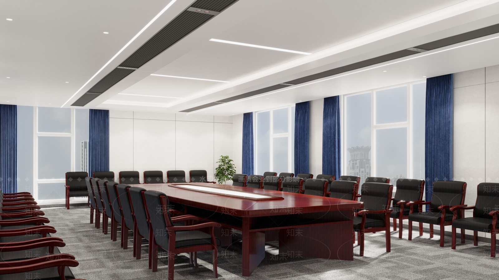 现代会议室3D模型下载【ID:1204450836】