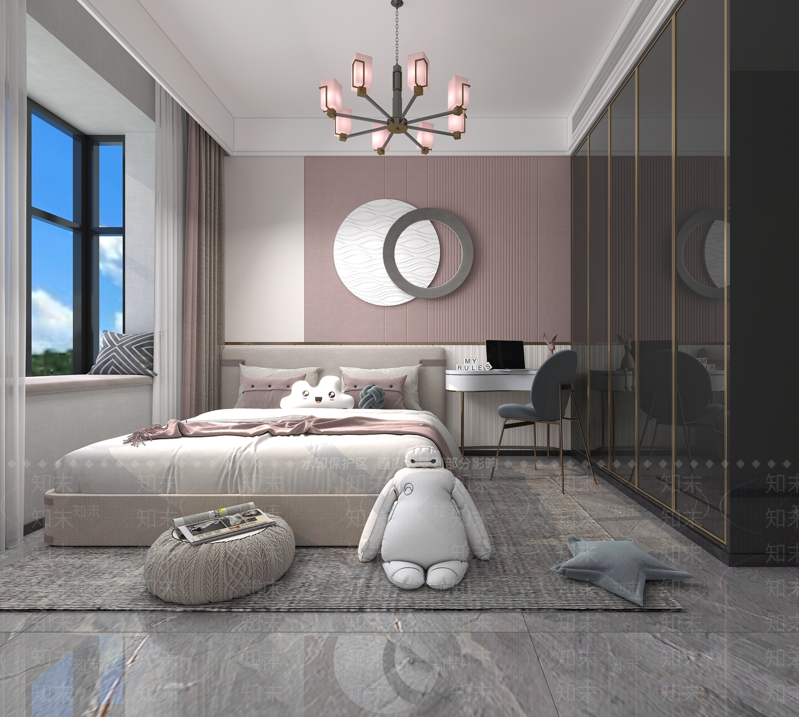 新中式女孩房3D模型下载【ID:1204451153】