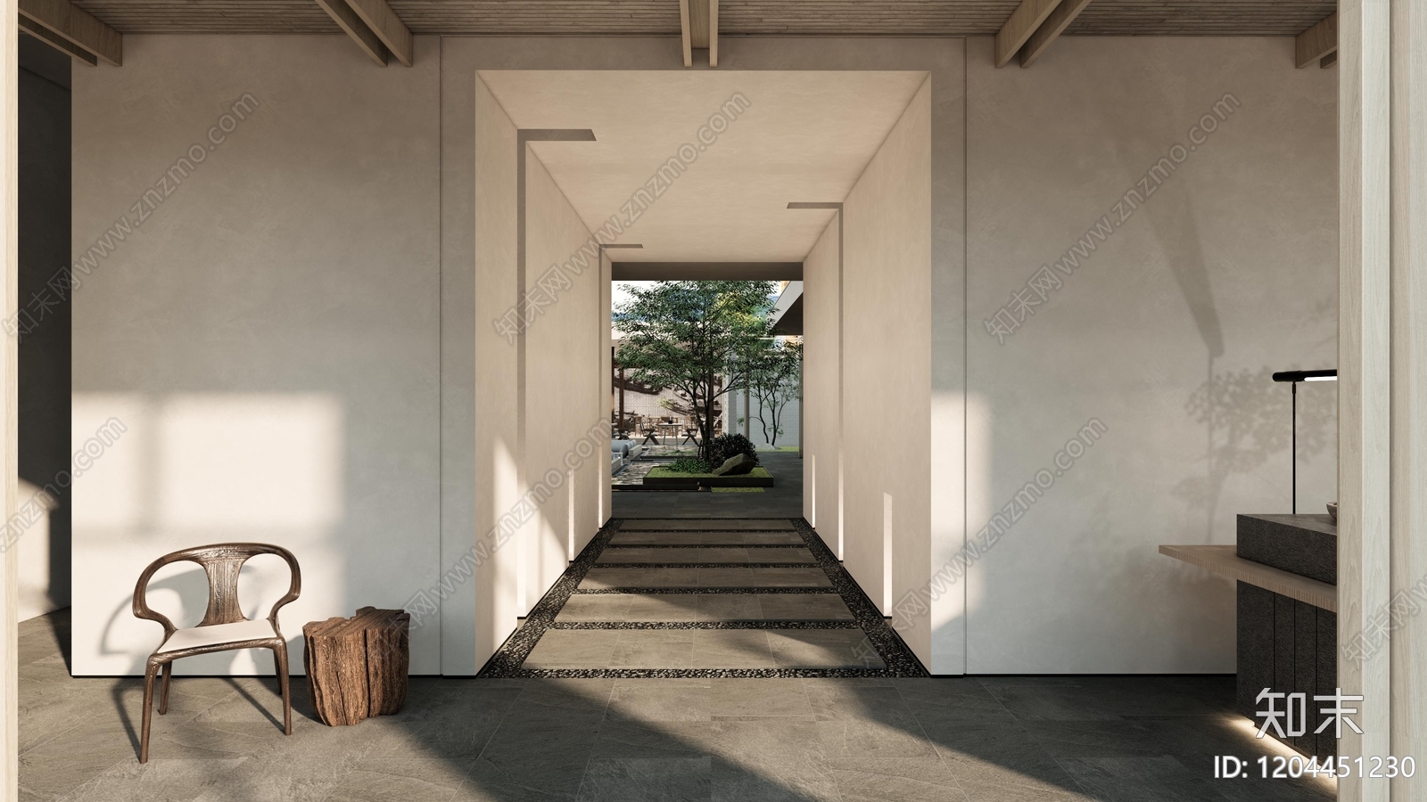简约侘寂民宿景观下载【ID:1204451230】