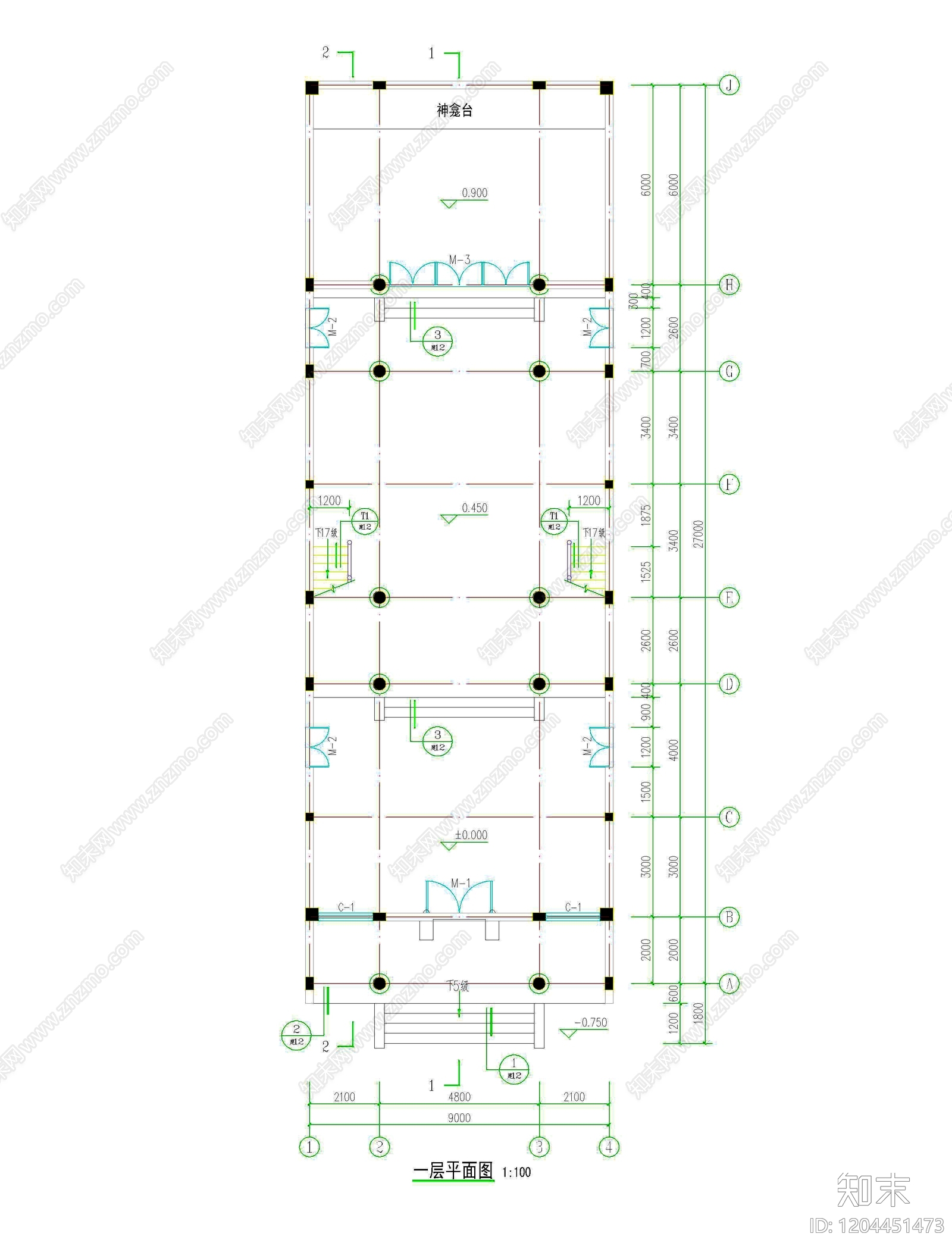 祠堂cad施工图下载【ID:1204451473】