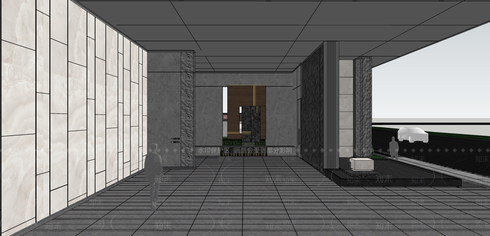 现代小区景观SU模型下载【ID:1204452508】