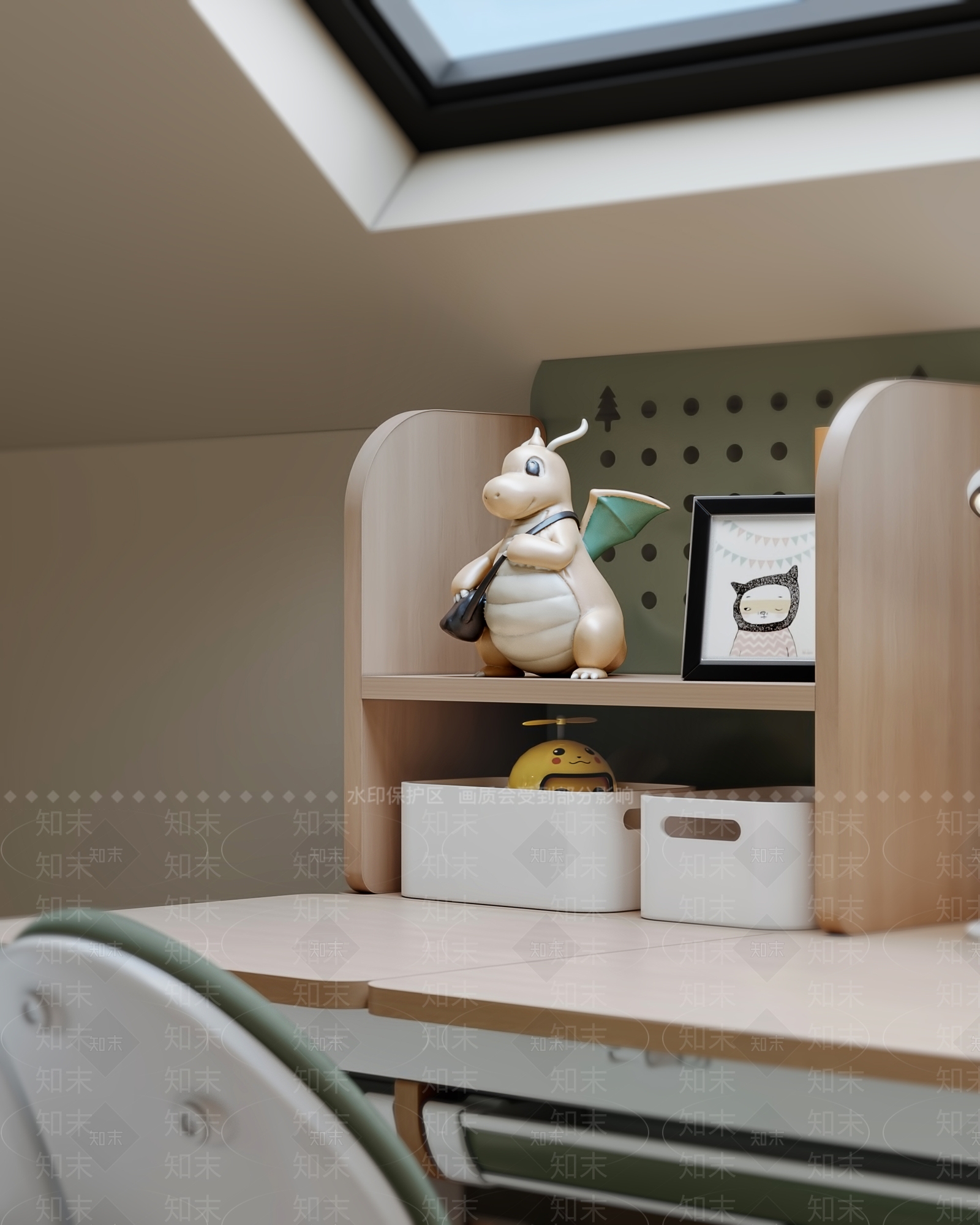 中古原木通用儿童房3D模型下载【ID:1204454257】