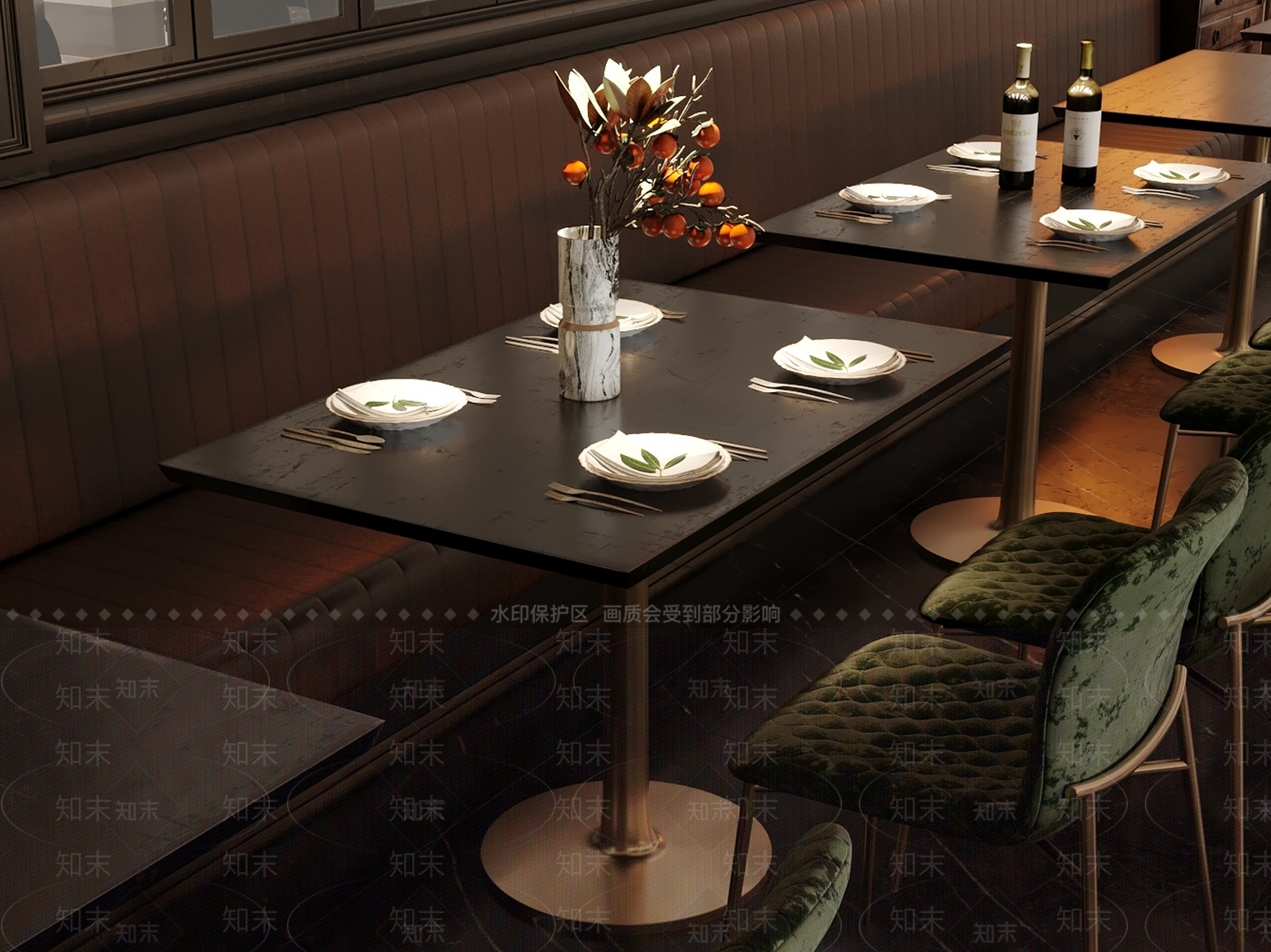 现代轻奢餐桌椅SU模型下载【ID:1204455095】