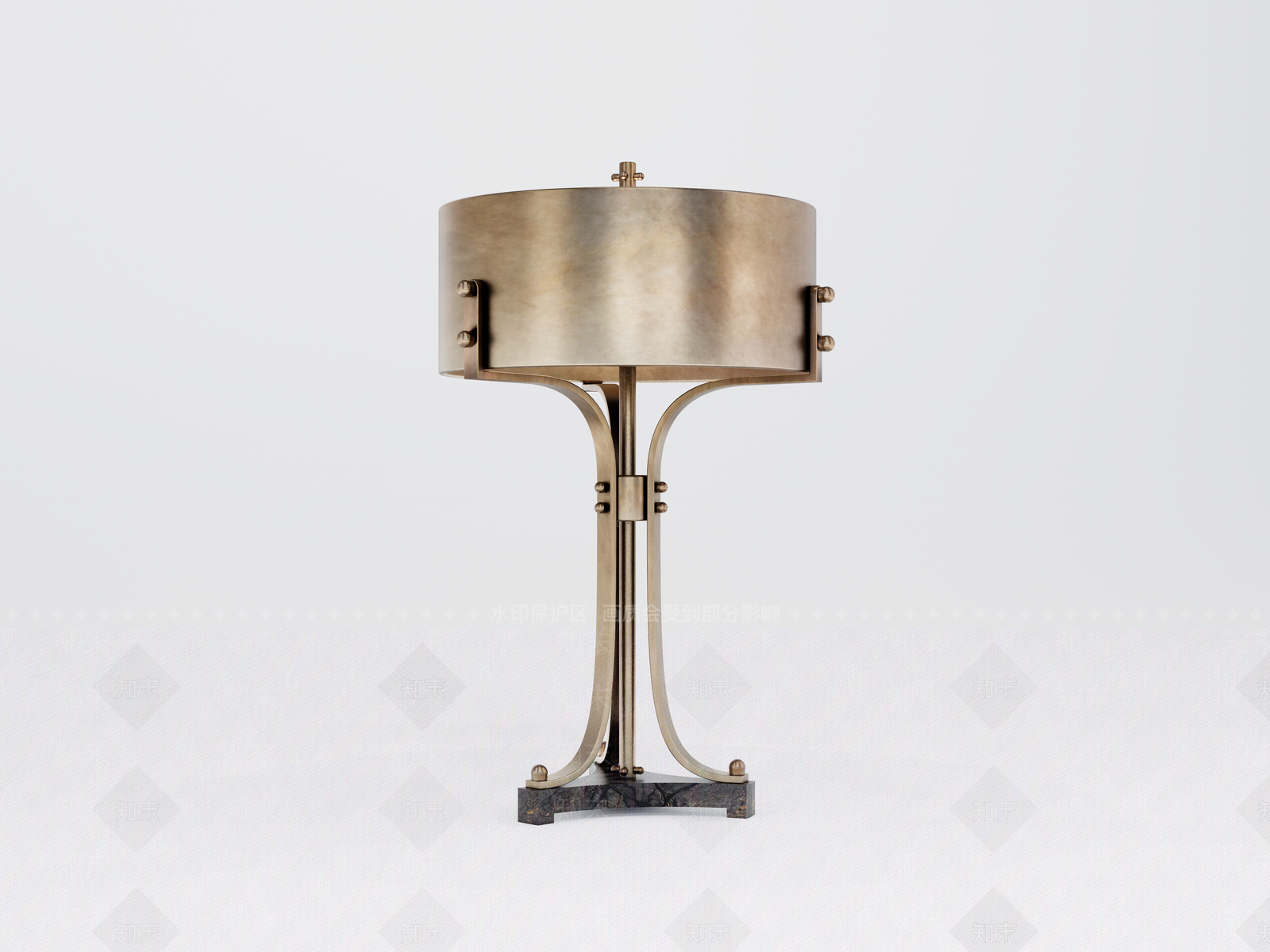 美式轻奢台灯SU模型下载【ID:1204456674】