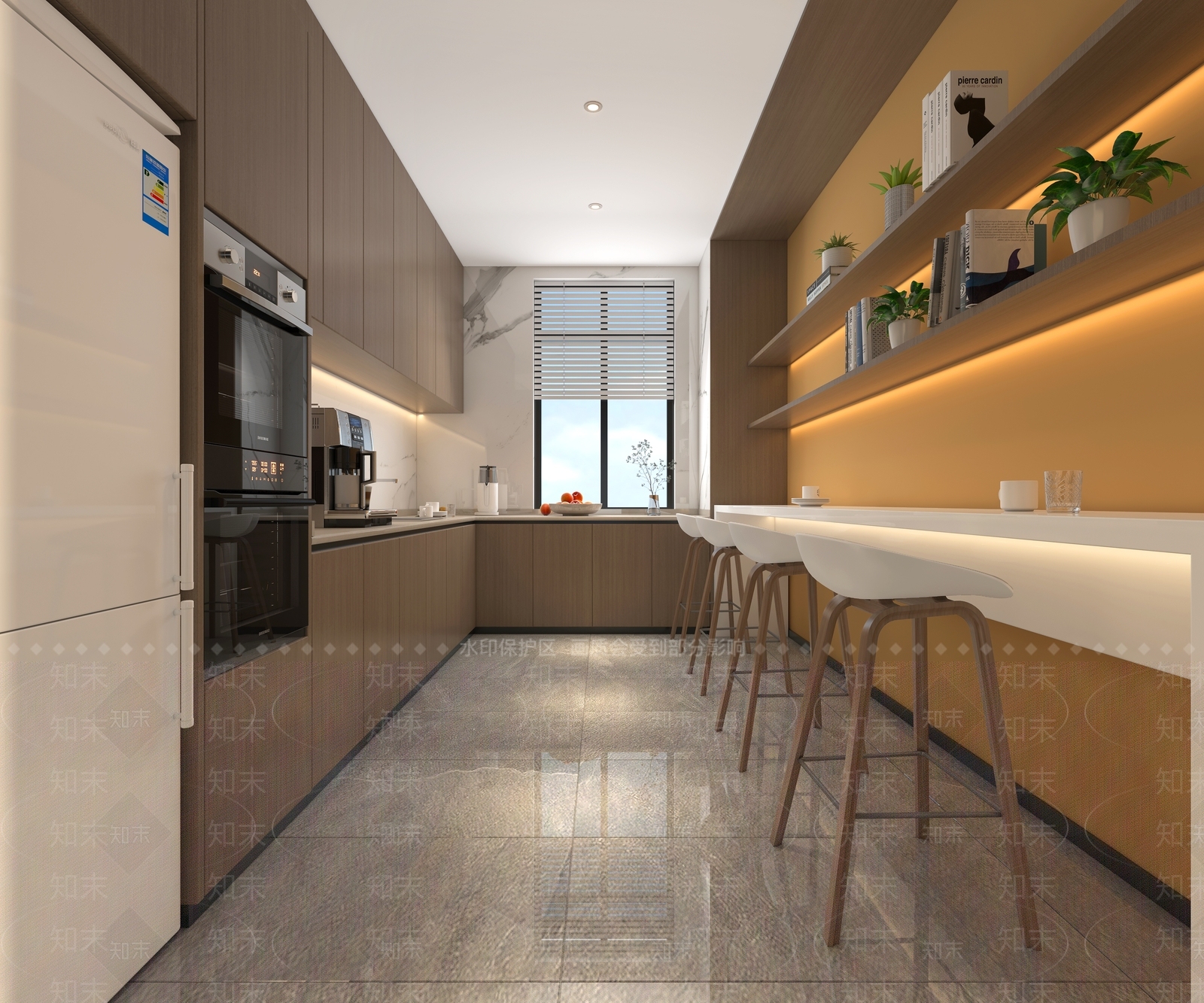 现代原木茶水间3D模型下载【ID:1204456658】