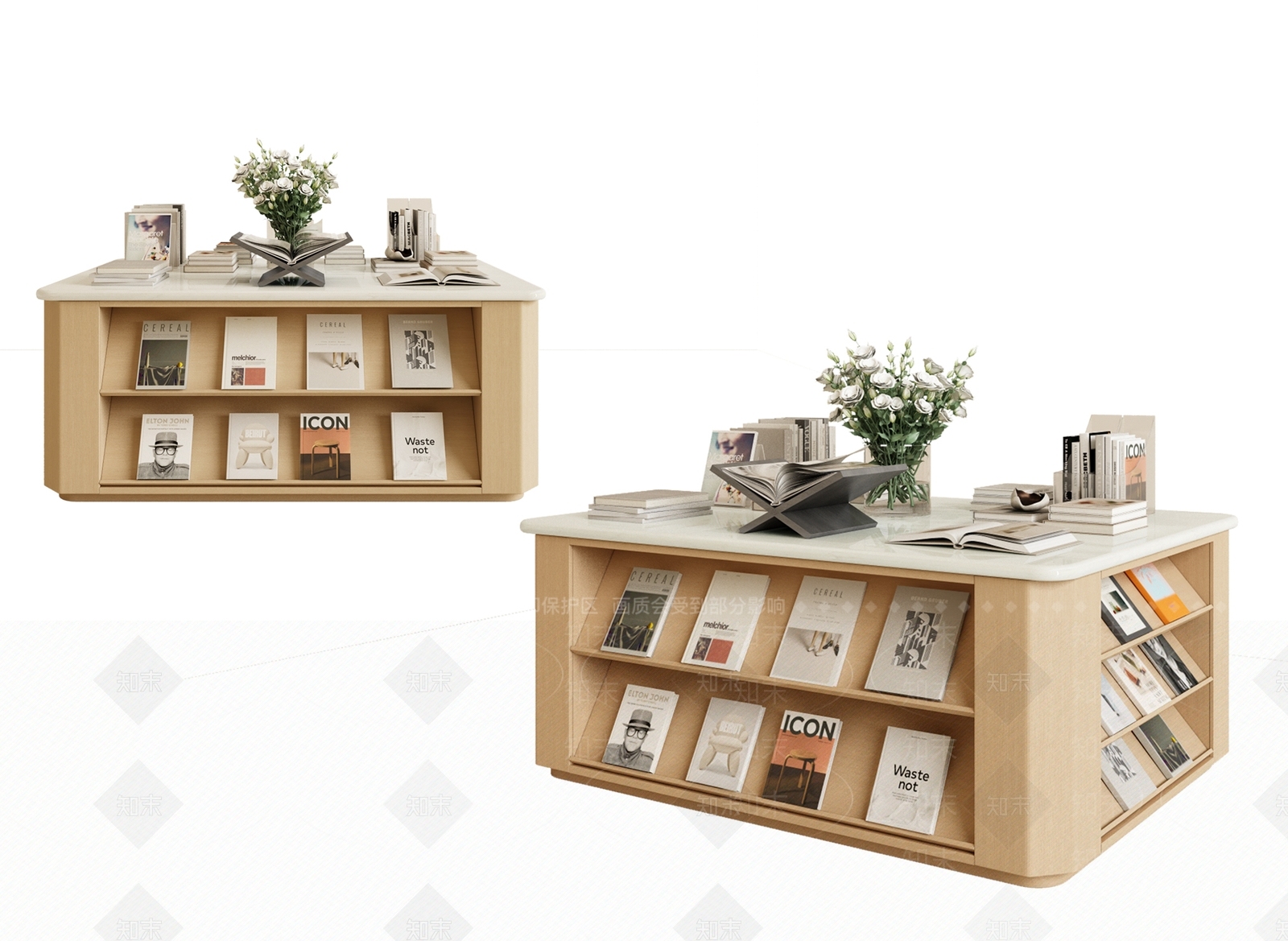 现代书柜3D模型下载【ID:1204456815】