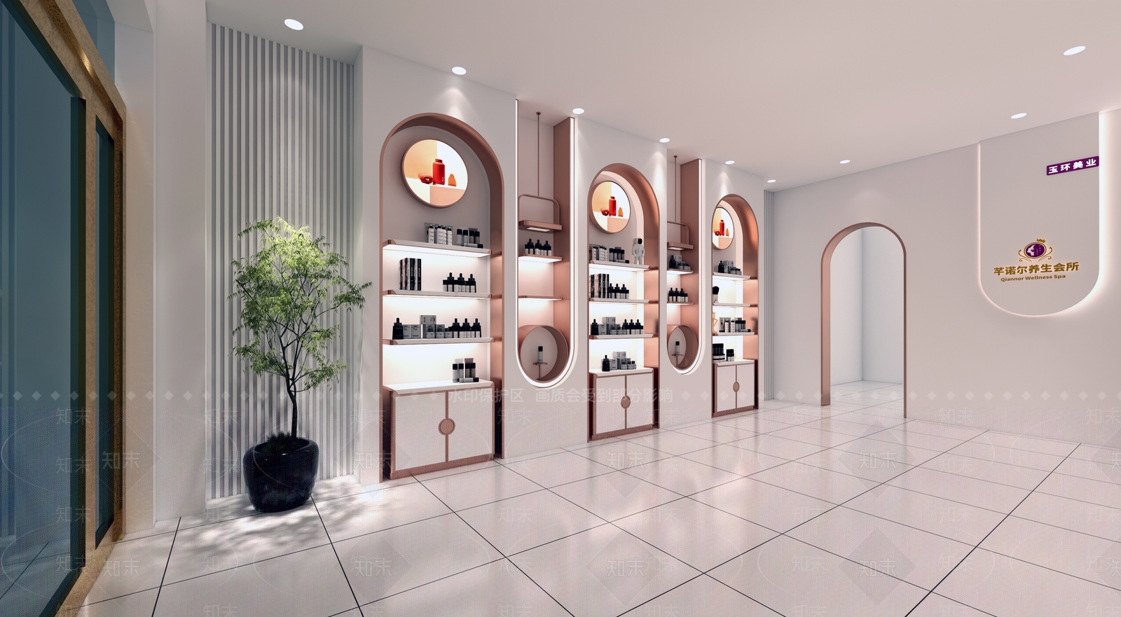 现代轻奢美妆店SU模型下载【ID:1204457914】