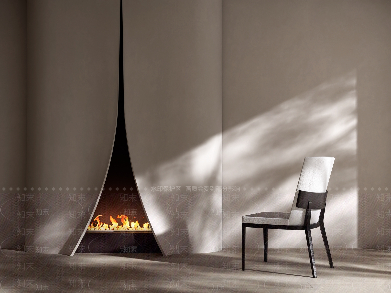 现代侘寂餐椅SU模型下载【ID:1204459292】