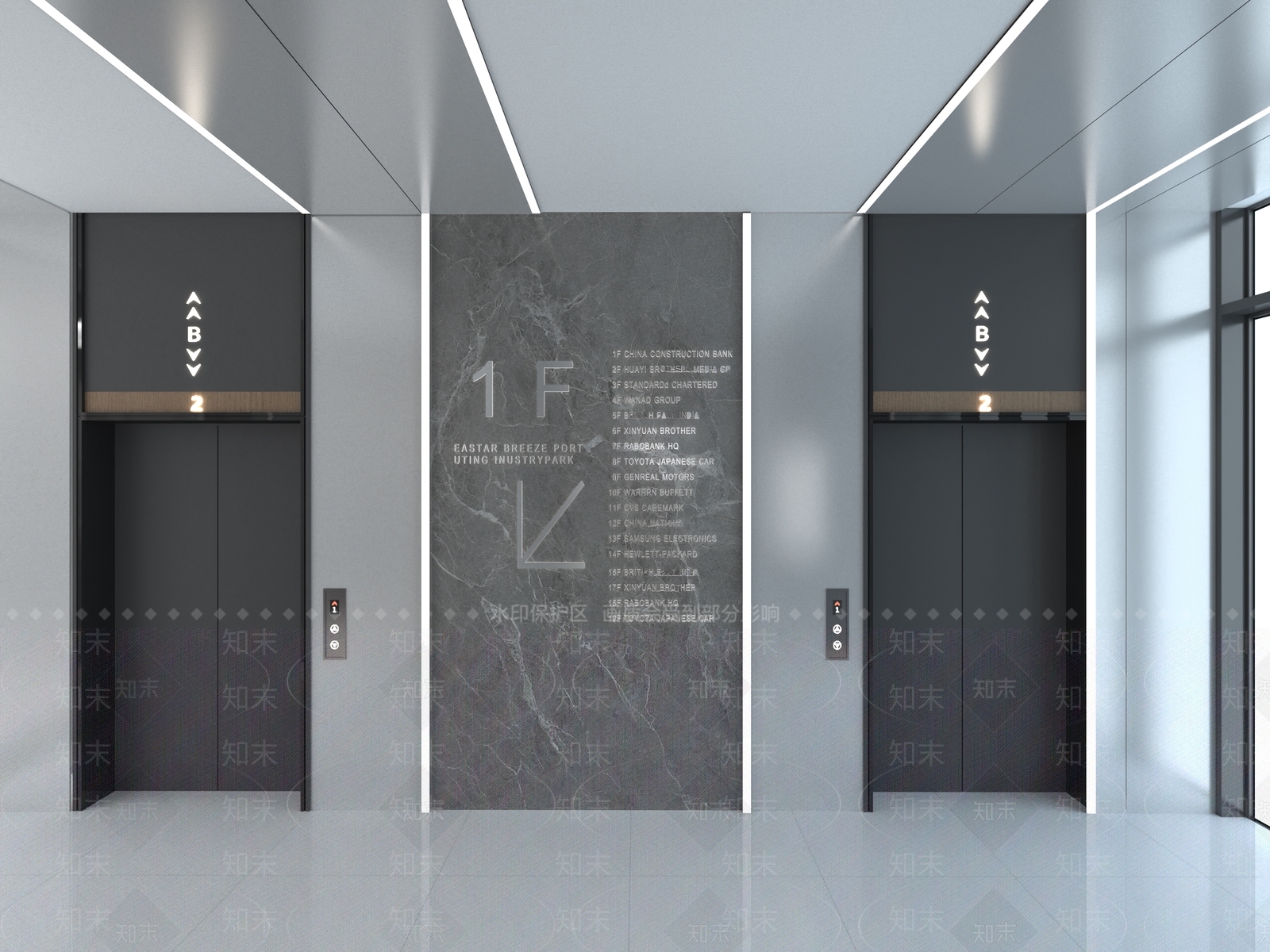 现代电梯间3D模型下载【ID:1204462983】