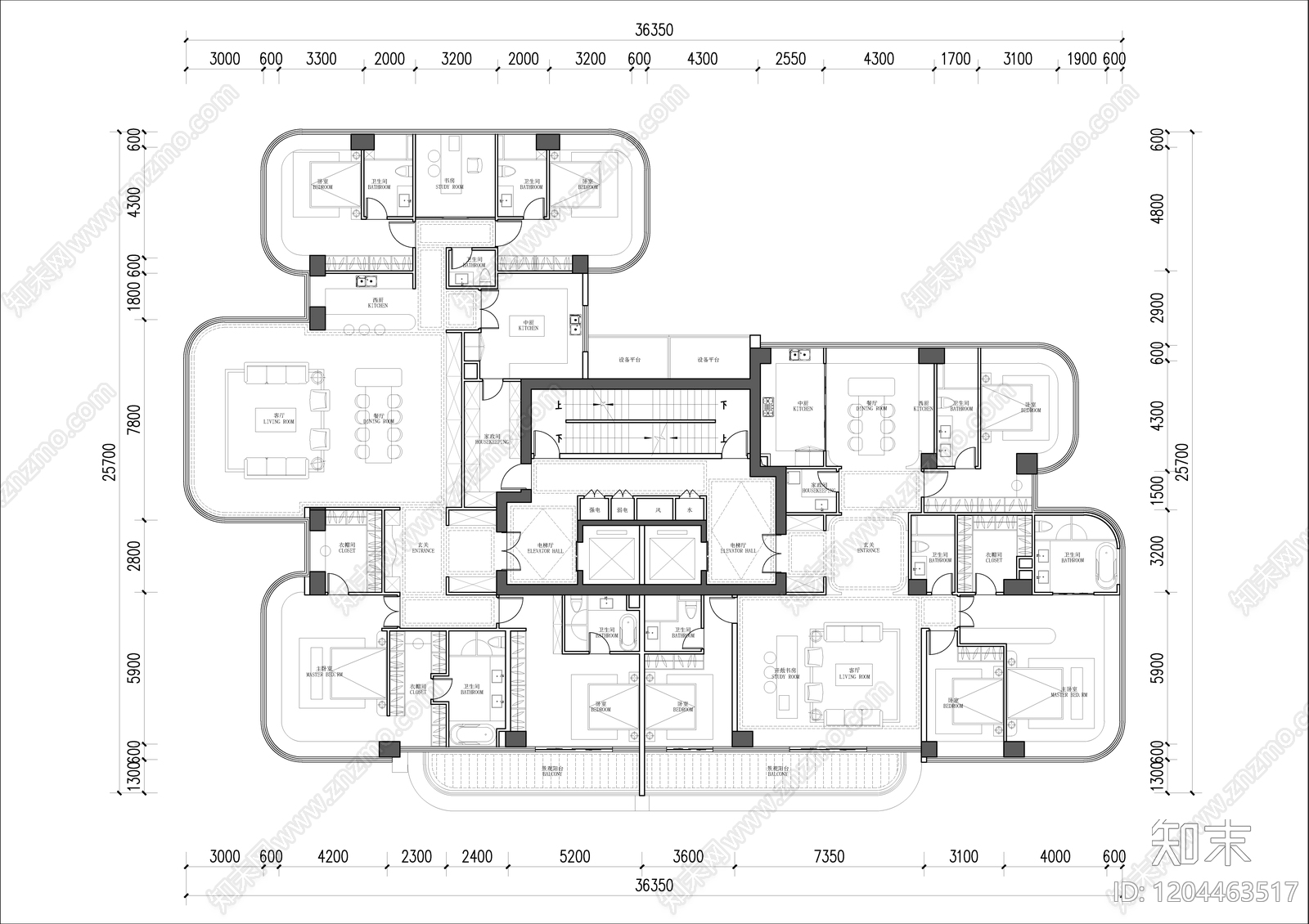 高层住宅施工图下载【ID:1204463517】