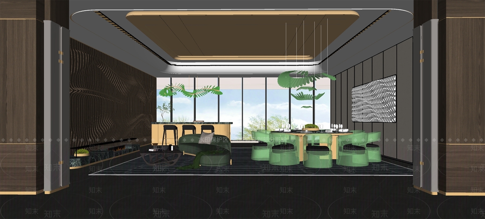 现代轻奢包厢SU模型下载【ID:1204465459】