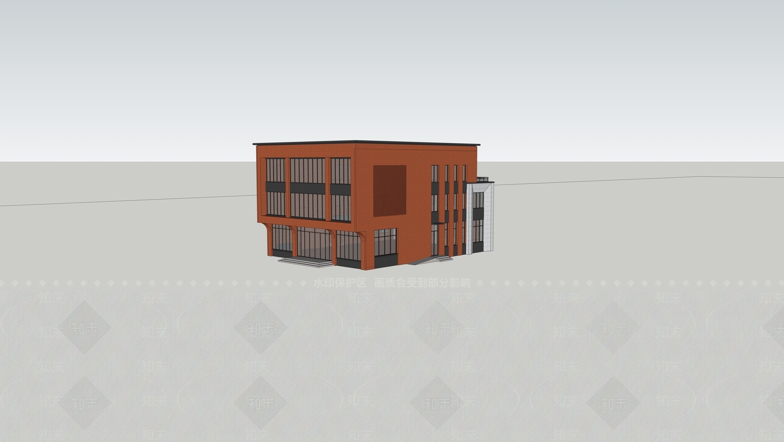 现代小公建SU模型下载【ID:1204466420】