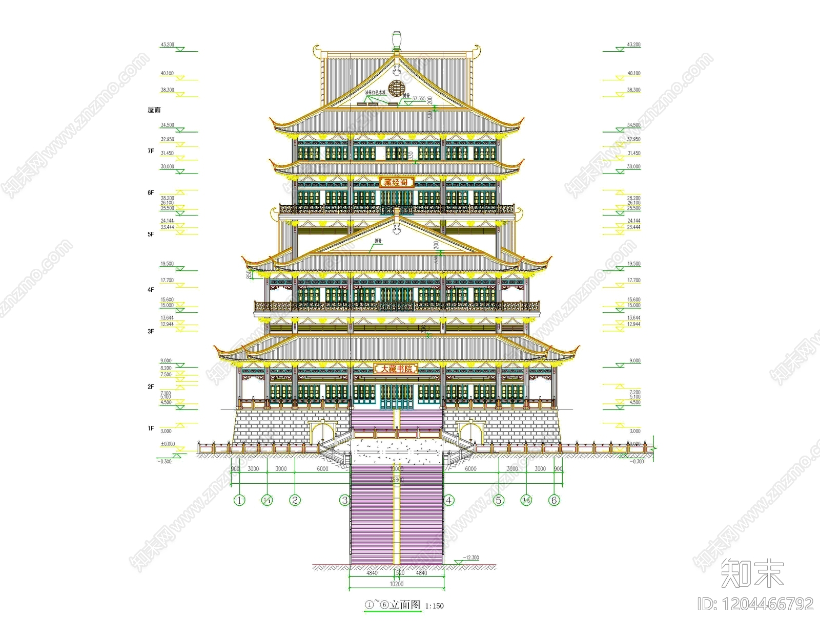 寺庙施工图下载【ID:1204466792】