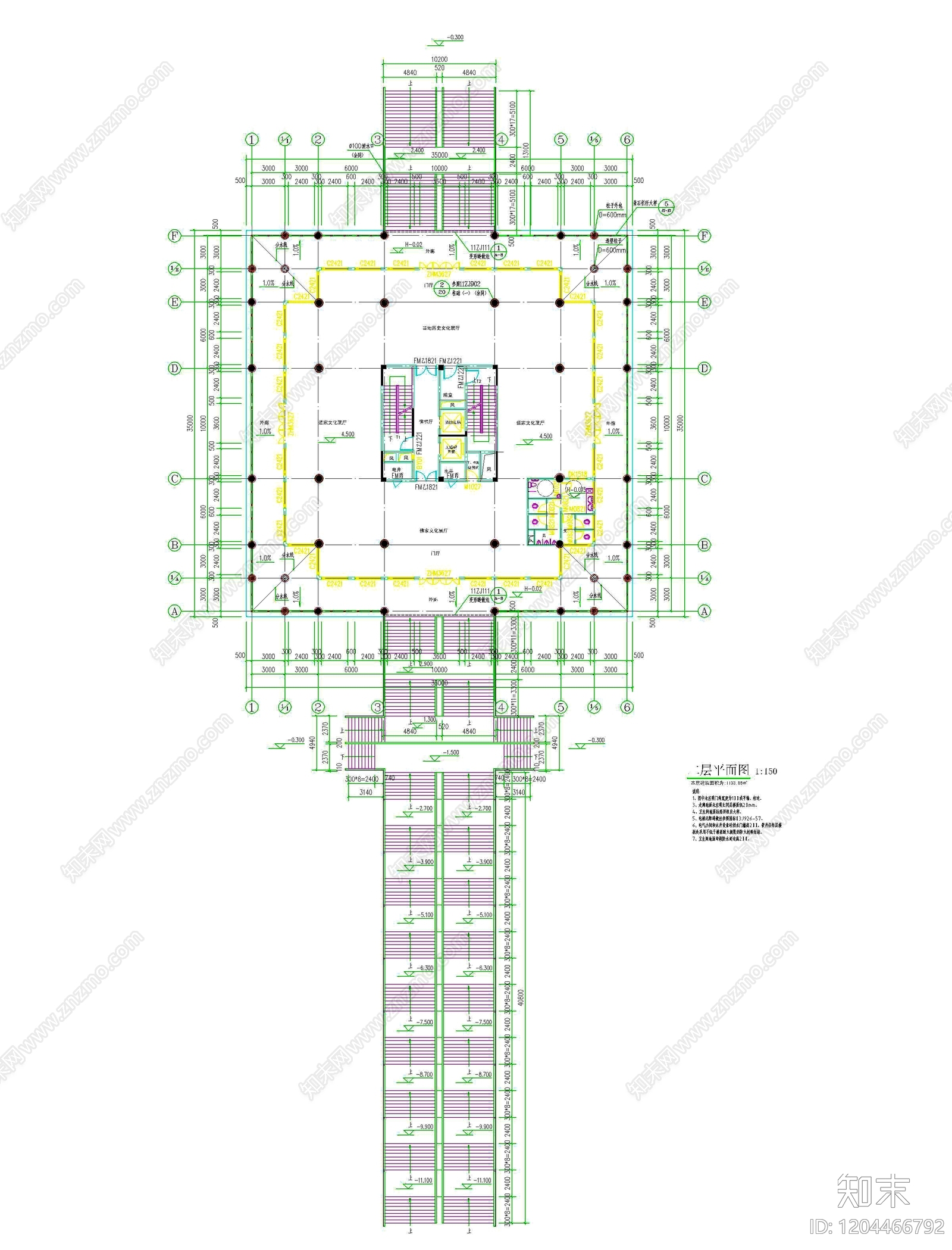 寺庙cad施工图下载【ID:1204466792】