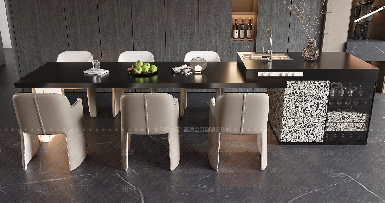 现代餐桌椅3D模型下载【ID:1204467352】