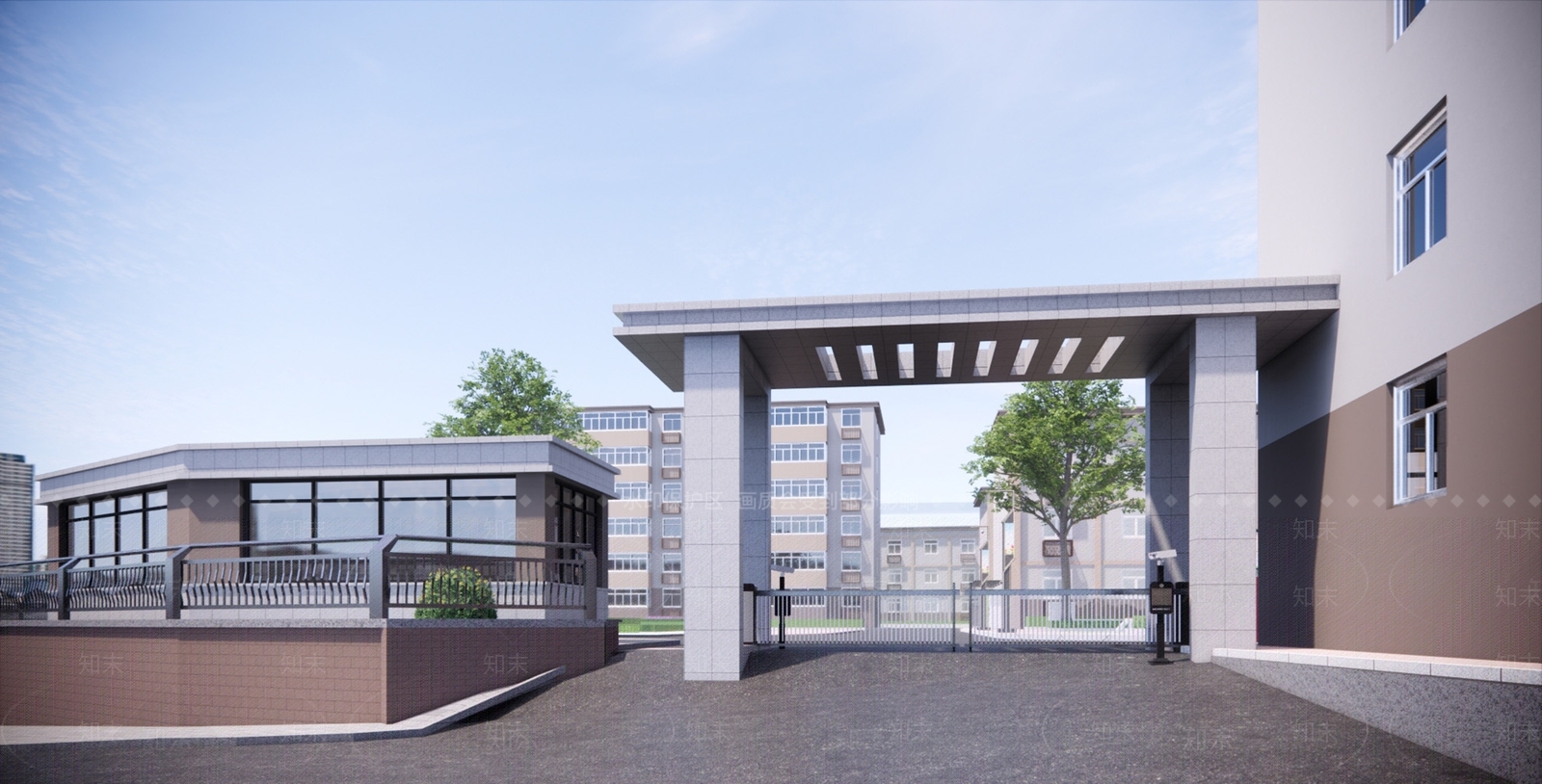 中式现代小区建筑SU模型下载【ID:1204468565】