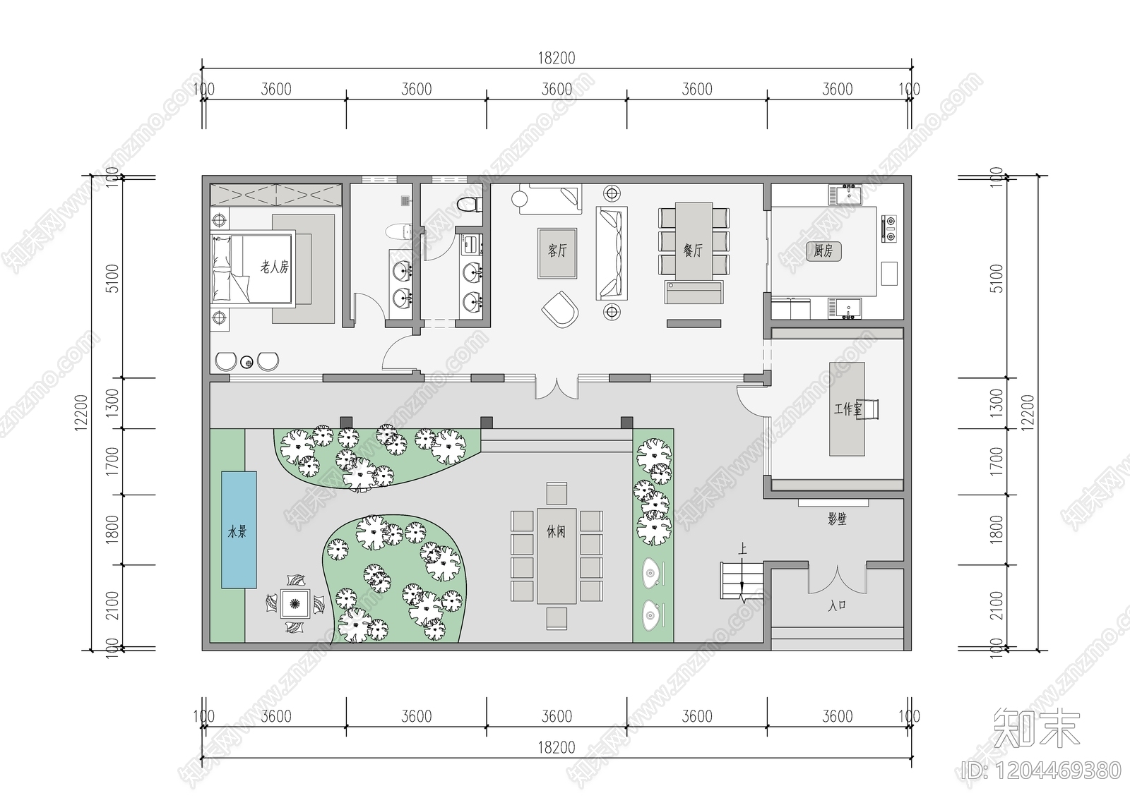 现代别墅建筑施工图下载【ID:1204469380】