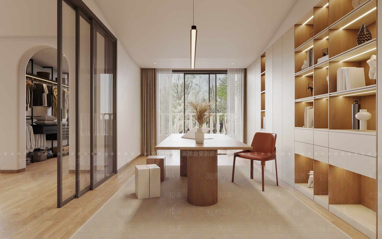 现代简约书房3D模型下载【ID:1204471338】