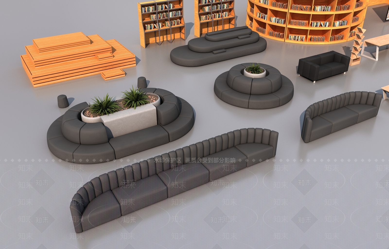 现代办公桌椅3D模型下载【ID:1204472495】