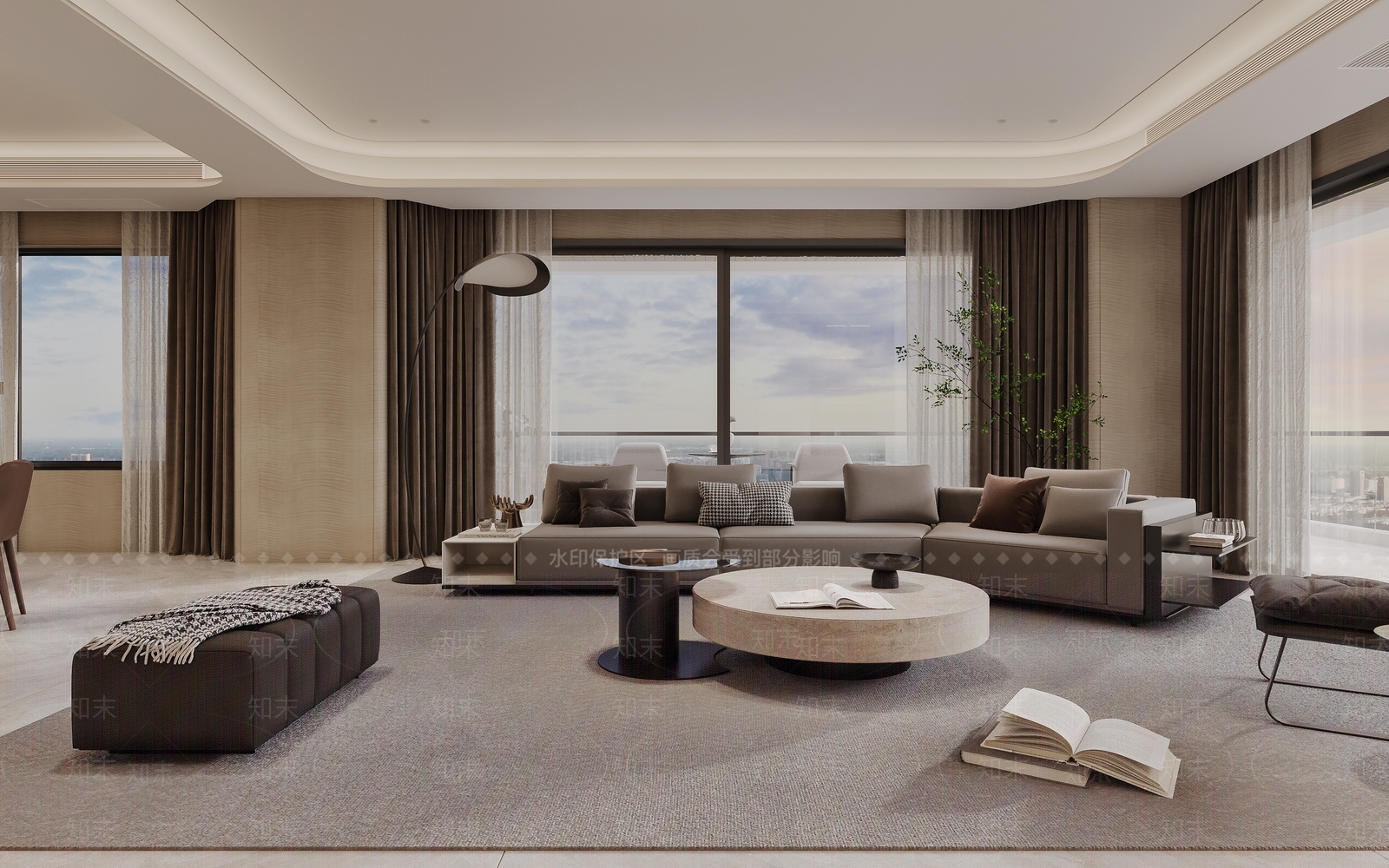 现代简约家居客厅3D模型下载【ID:1204472884】