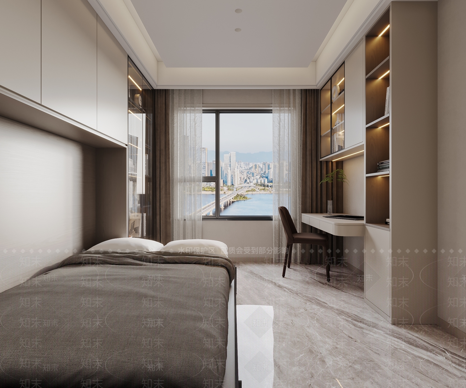 现代简约书房3D模型下载【ID:1204473528】