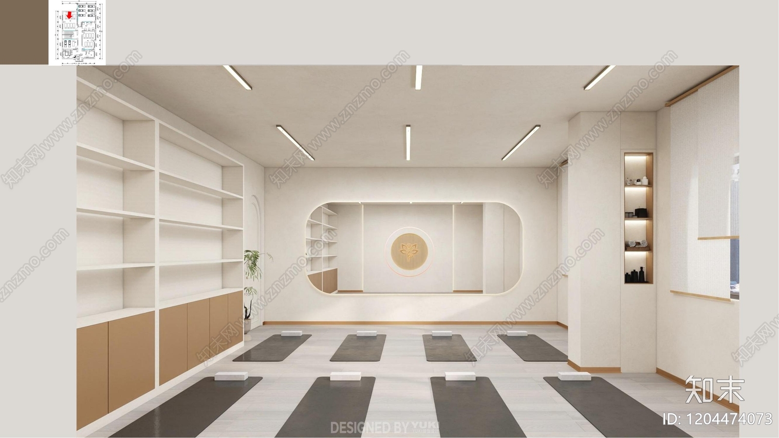 现代瑜伽馆cad施工图下载【ID:1204474073】