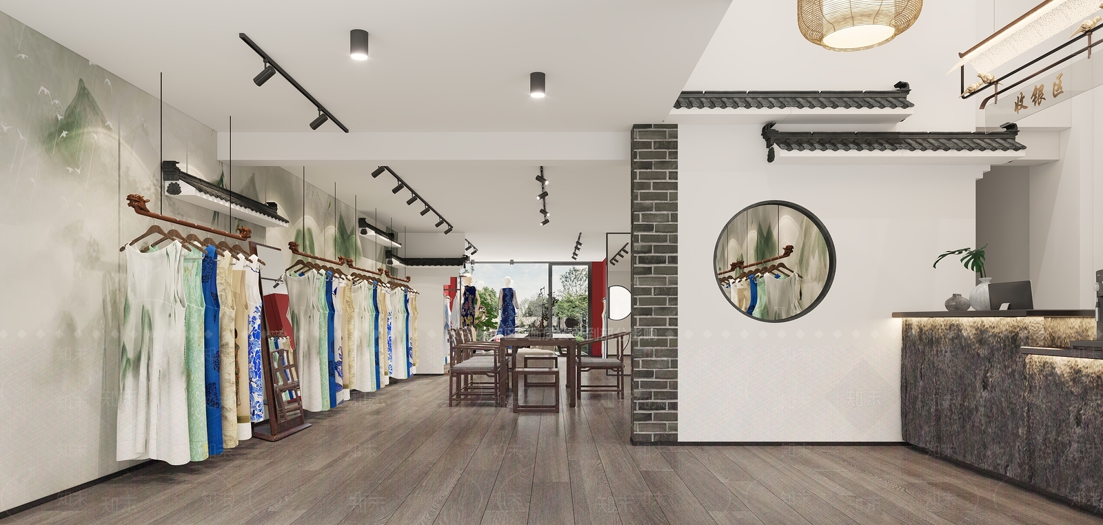 新中式现代服装店3D模型下载【ID:1204476232】