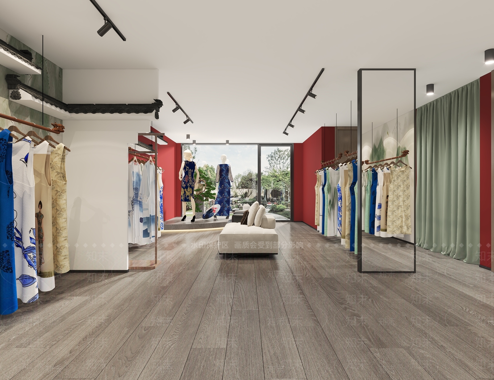 新中式现代服装店3D模型下载【ID:1204476232】