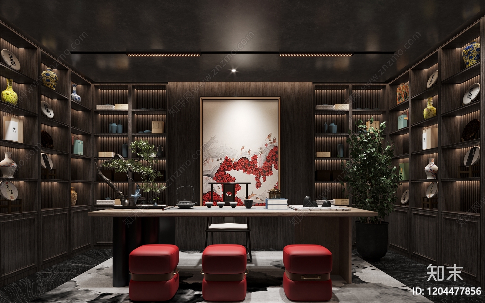 新中式中式中餐厅cad施工图下载【ID:1204477856】